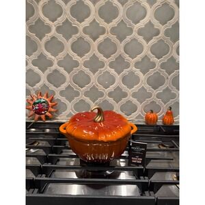Smith & Clark 2 QT Dutch Oven Cast Iron Pumpkin Cocotte Fall‎ Thanksgiving Decor